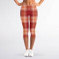 Western Tartan Pattern Print Women's Capri Leggings