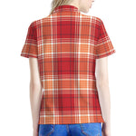 Western Tartan Pattern Print Women's Polo Shirt