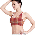 Western Tartan Pattern Print Women's Sports Bra