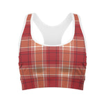 Western Tartan Pattern Print Women's Sports Bra