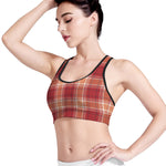 Western Tartan Pattern Print Women's Sports Bra