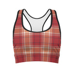 Western Tartan Pattern Print Women's Sports Bra
