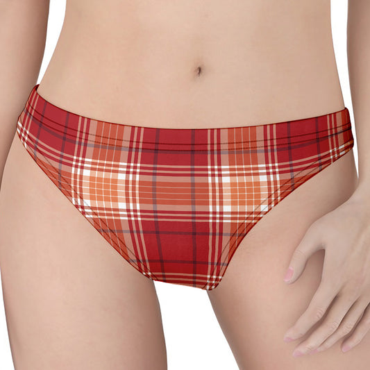 Western Tartan Pattern Print Women's Thong