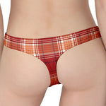 Western Tartan Pattern Print Women's Thong