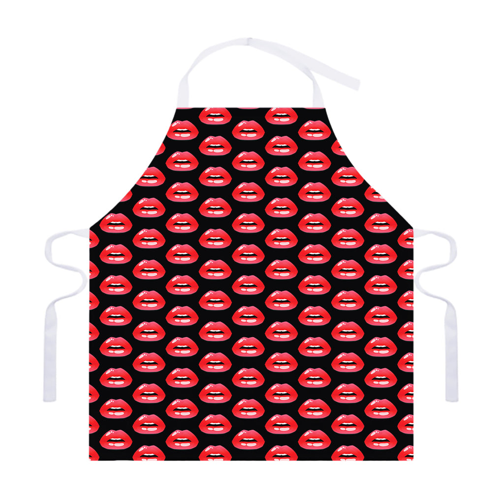 Wet Lips Pattern Print Adjustable Apron
