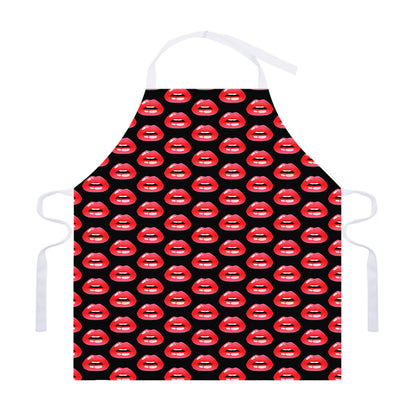 Wet Lips Pattern Print Adjustable Apron