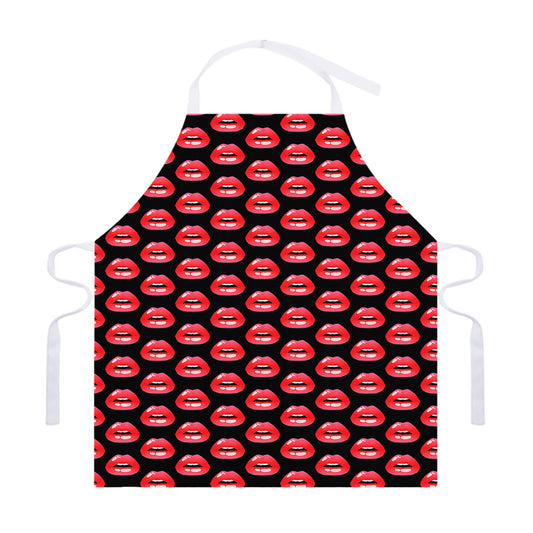 Wet Lips Pattern Print Adjustable Apron