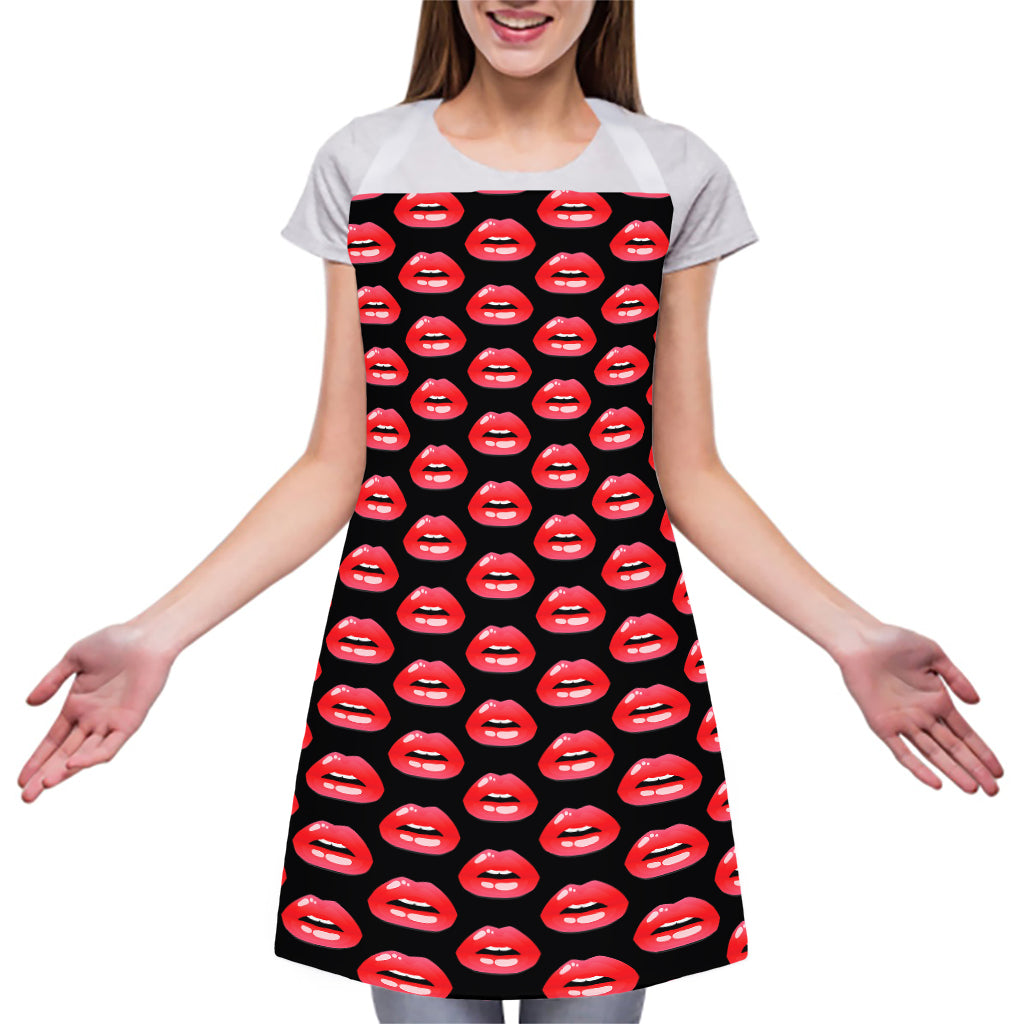 Wet Lips Pattern Print Adjustable Apron