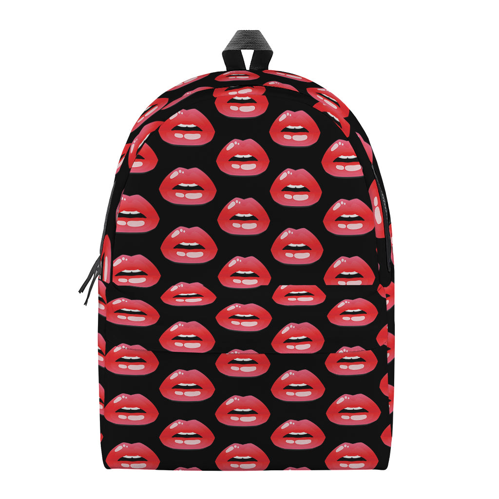Wet Lips Pattern Print Backpack
