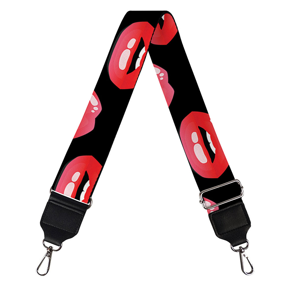 Wet Lips Pattern Print Bag Strap