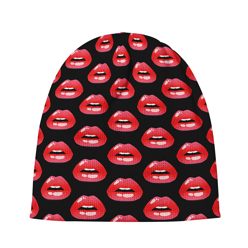 Wet Lips Pattern Print Beanie