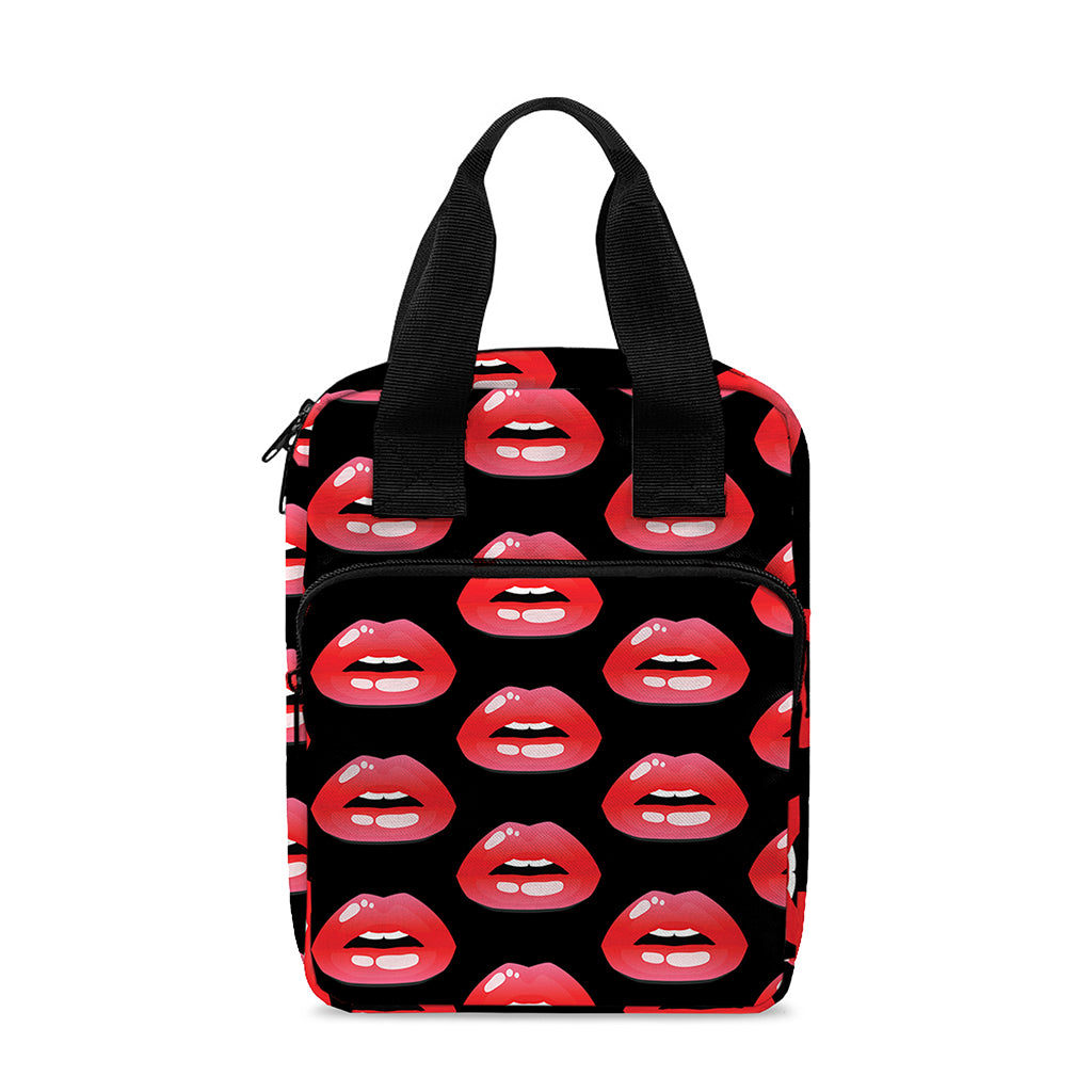 Wet Lips Pattern Print Bible Tote Bag
