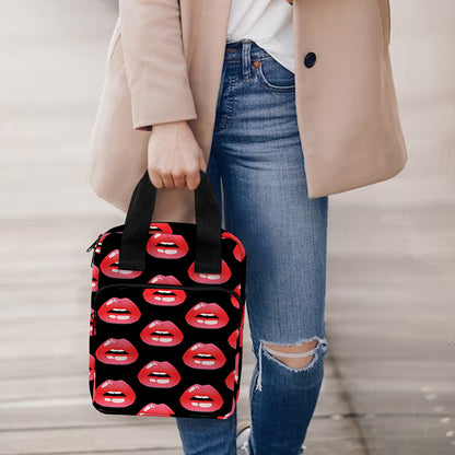 Wet Lips Pattern Print Bible Tote Bag