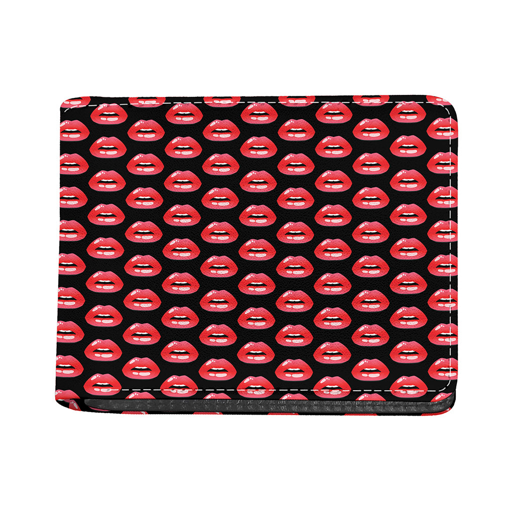 Wet Lips Pattern Print Bifold Wallet