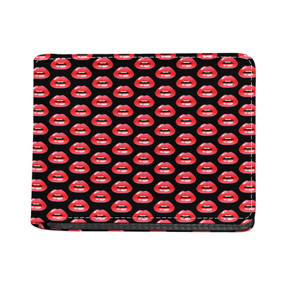 Wet Lips Pattern Print Bifold Wallet
