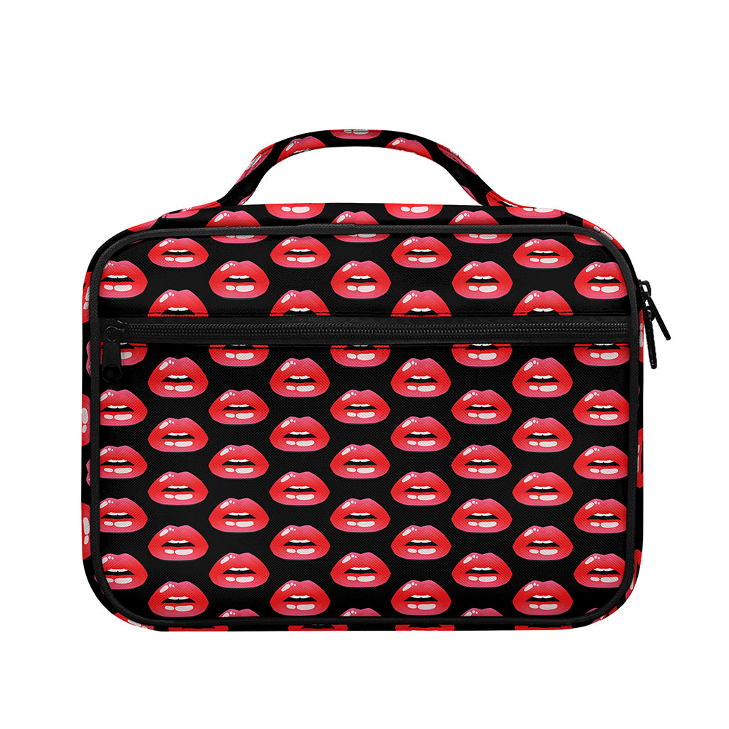 Wet Lips Pattern Print Briefcase Bible Bag