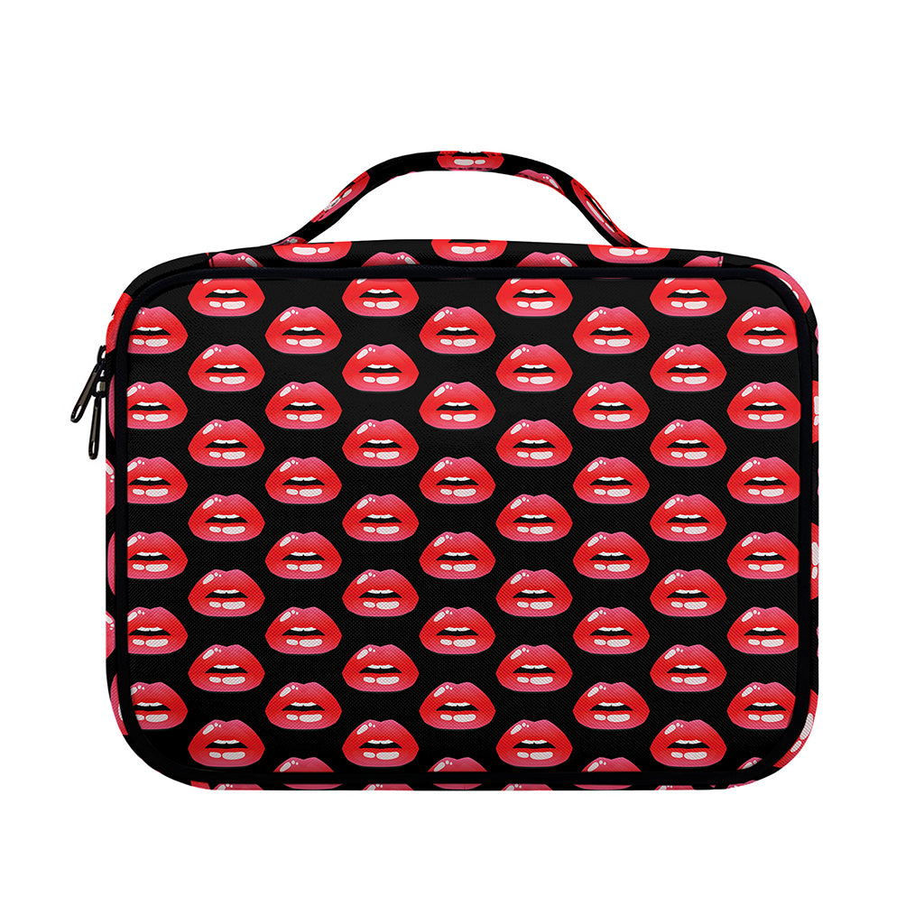 Wet Lips Pattern Print Briefcase Bible Bag