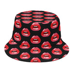 Wet Lips Pattern Print Bucket Hat
