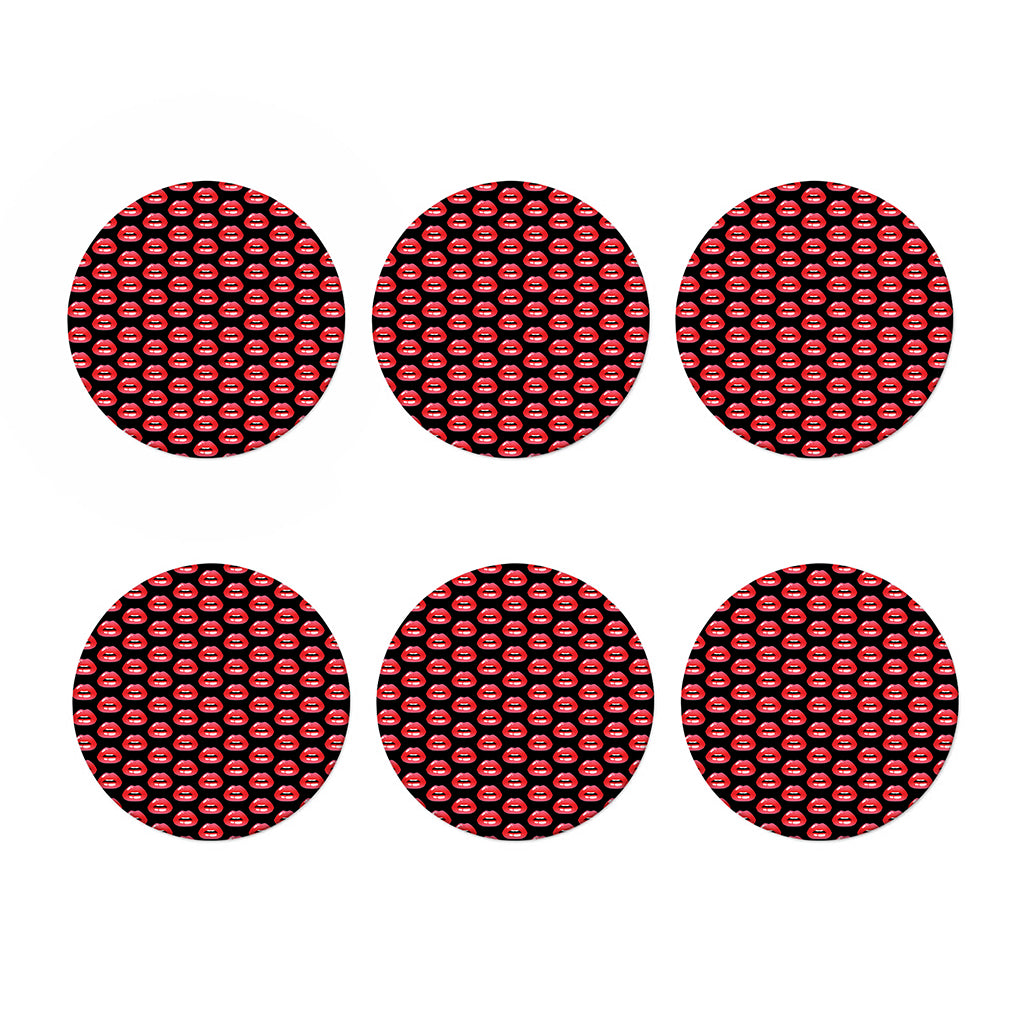 Wet Lips Pattern Print Coaster Set
