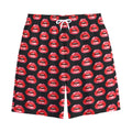 Wet Lips Pattern Print Cotton Shorts