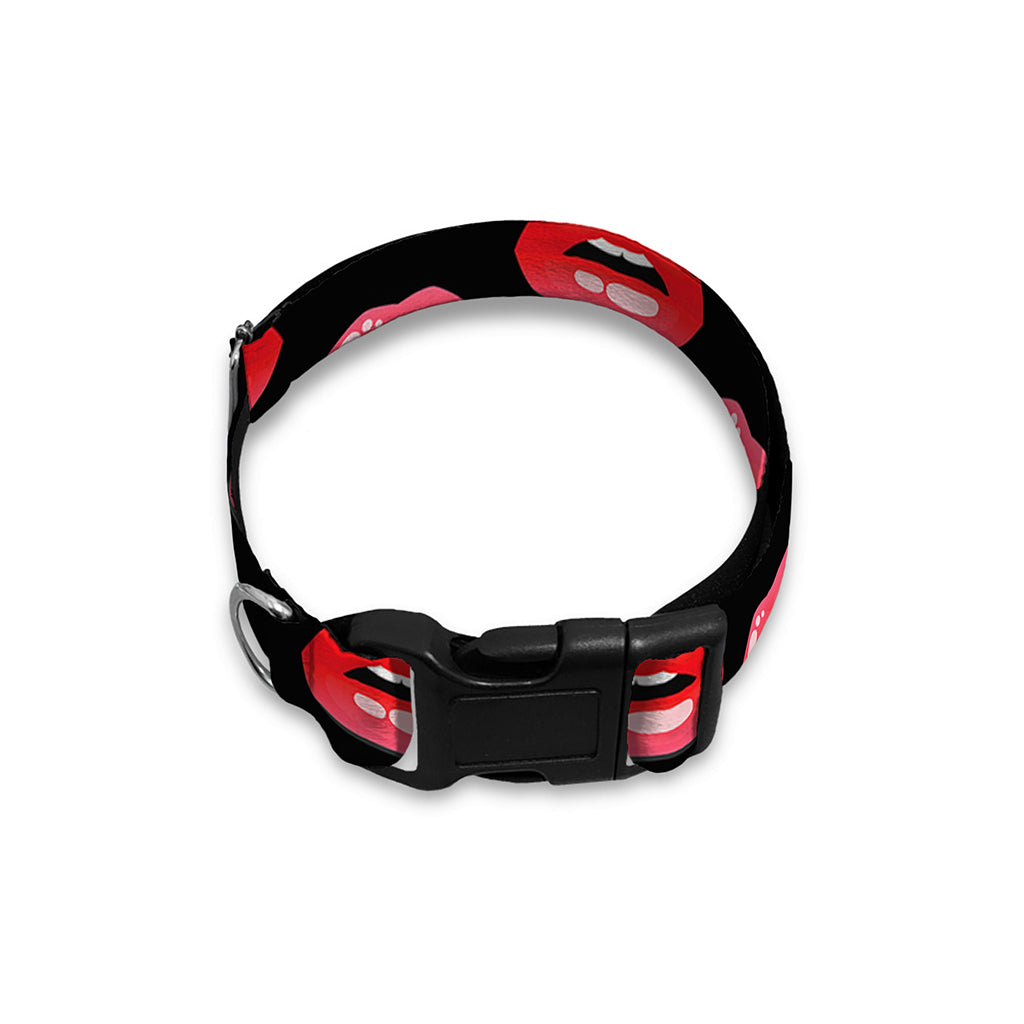 Wet Lips Pattern Print Dog Collar