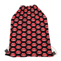 Wet Lips Pattern Print Drawstring Bag
