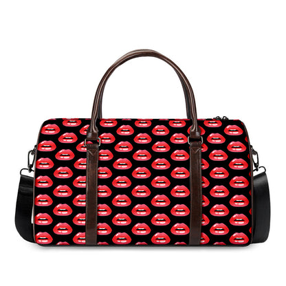 Wet Lips Pattern Print Duffle Bag