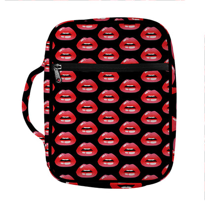 Wet Lips Pattern Print Front Pocket Bible Bag