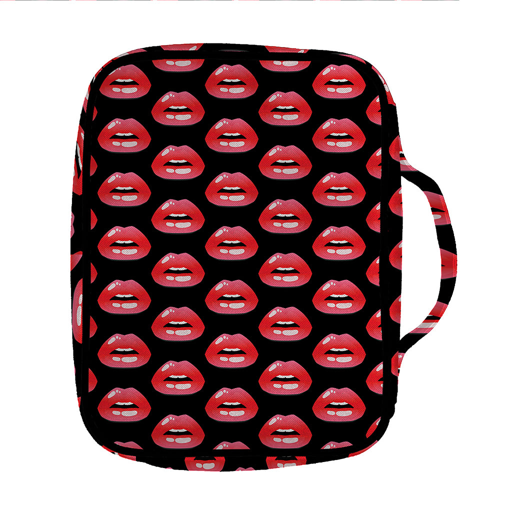 Wet Lips Pattern Print Front Pocket Bible Bag