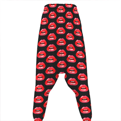 Wet Lips Pattern Print Hammer Pants