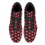 Wet Lips Pattern Print High Top Leather Sneakers