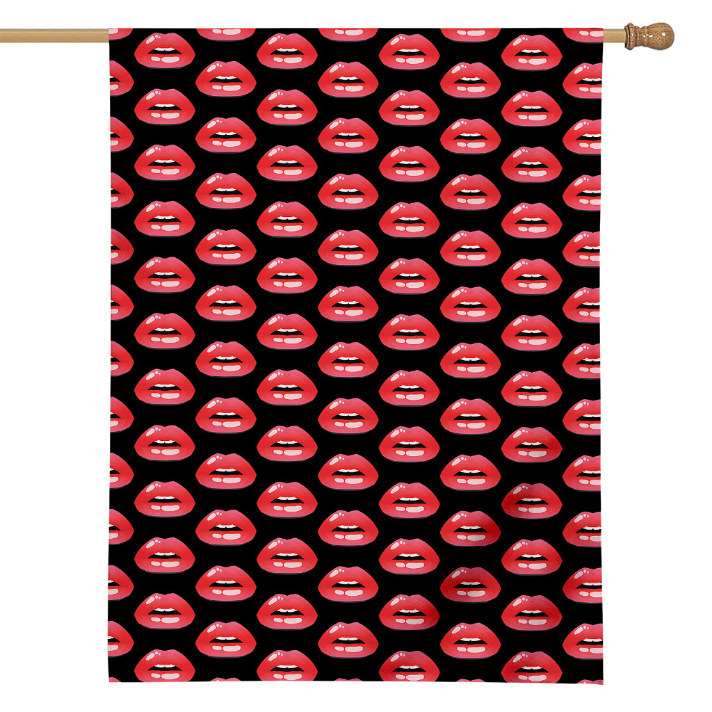 Wet Lips Pattern Print House Flag