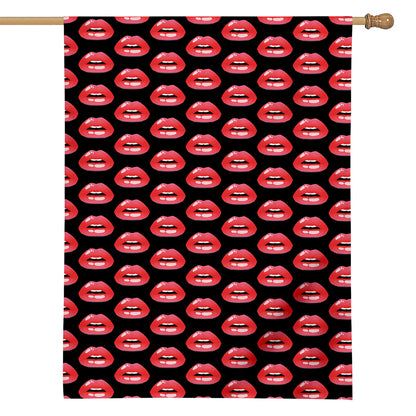 Wet Lips Pattern Print House Flag