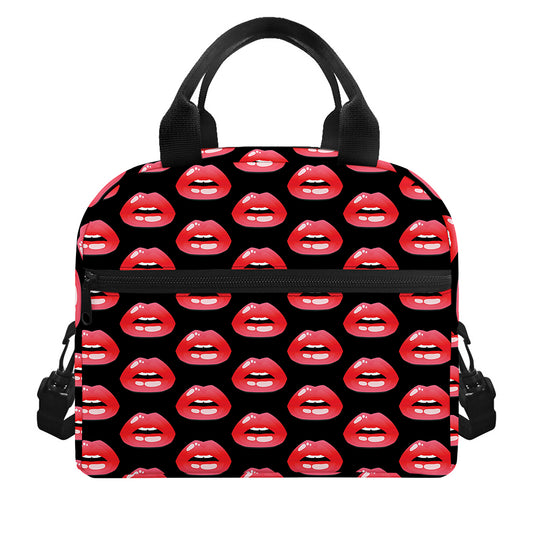 Wet Lips Pattern Print Insulated Lunch Bag