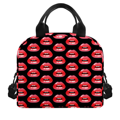 Wet Lips Pattern Print Insulated Lunch Bag