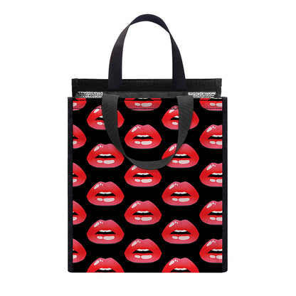 Wet Lips Pattern Print Insulated Lunch Tote