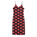 Wet Lips Pattern Print Jersey Midi Cami Dress