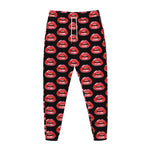 Wet Lips Pattern Print Jogger Pants