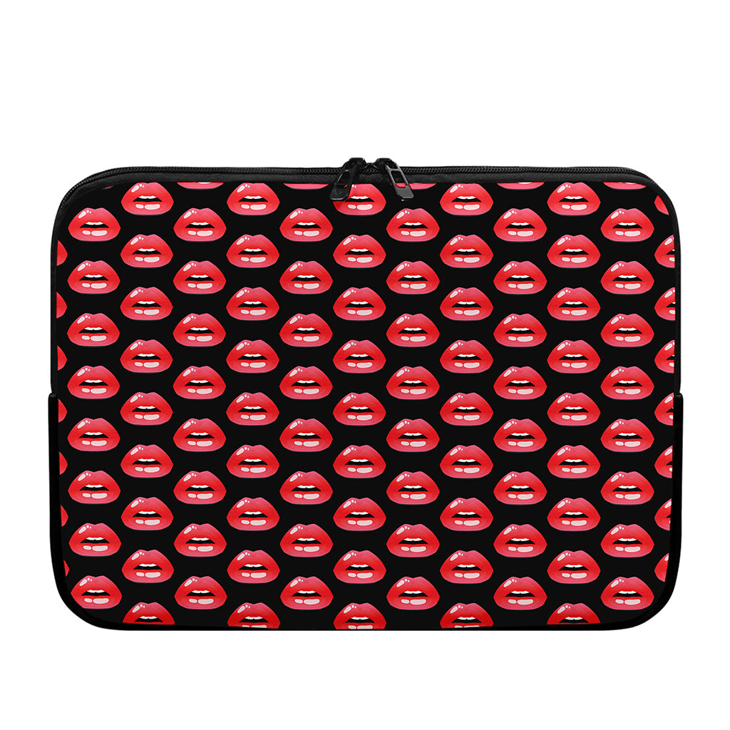 Wet Lips Pattern Print Laptop Sleeve