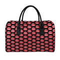 Wet Lips Pattern Print Leather Duffel Bag