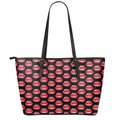 Wet Lips Pattern Print Leather Tote Bag With Zipper