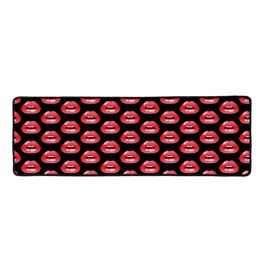 Wet Lips Pattern Print Long Kitchen Mat