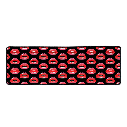 Wet Lips Pattern Print Long Kitchen Mat