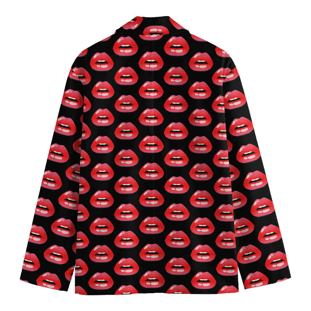 Wet Lips Pattern Print Men's Blazer