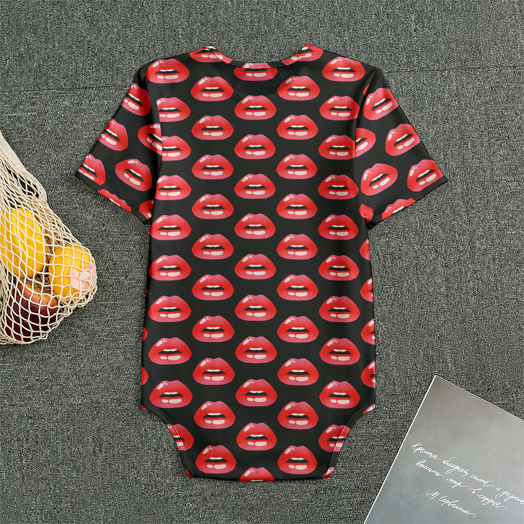 Wet Lips Pattern Print Men's Bodysuit
