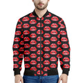 Wet Lips Pattern Print Men's Bomber Jacket