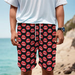 Wet Lips Pattern Print Men's Cargo Shorts