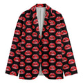 Wet Lips Pattern Print Men's Cotton Blazer