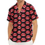 Wet Lips Pattern Print Men's Deep V-Neck Shirt