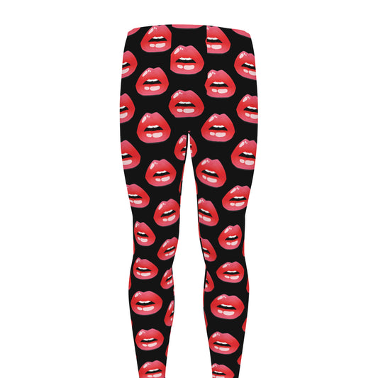Wet Lips Pattern Print Men's leggings